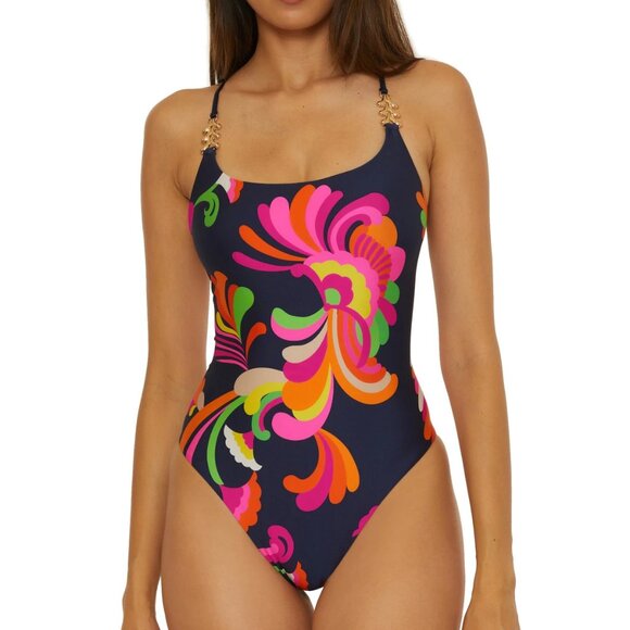 NWT Trina Turk Poolside Swirl One Piece Swimsuit 14 - Picture 1 of 3